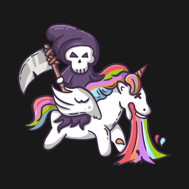 Rainbow's End - The Grim Reaper Rides a Dead Inside Unicorn by Holymayo Tee