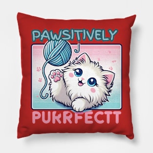 Adorable Pawsitive Kitty: The Perfect Purrfection Pillow