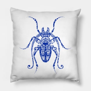 Print with Ornate Exotic Beetle Pillow