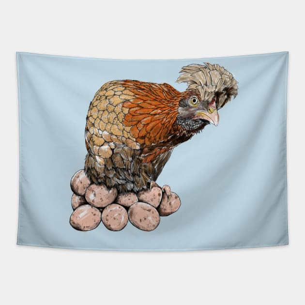 Get off my Eggs! Tapestry by KevinExley