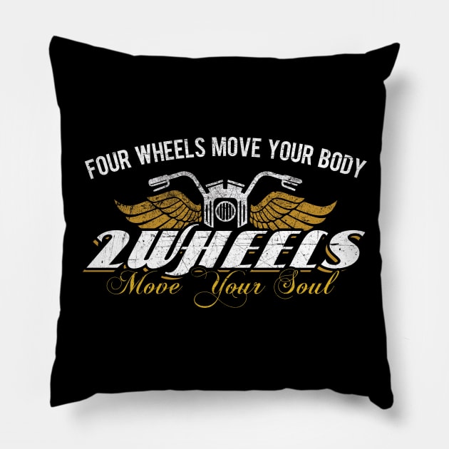 Two Wheels Move Your Soul Pillow by EddieBalevo
