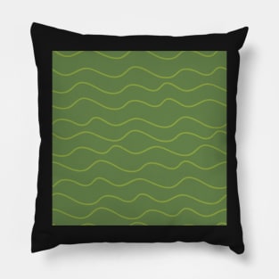 Wavy Lines in Greens Pillow