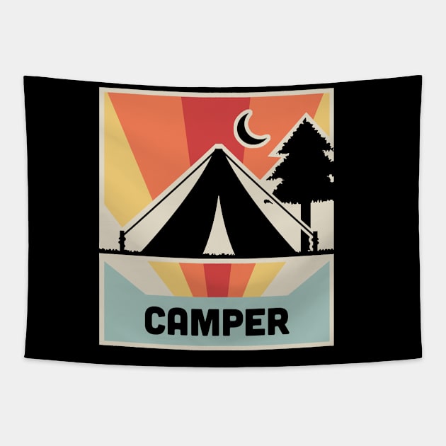 CAMPER | Vintage Camping Poster Tapestry by MeatMan