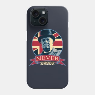 Winston Churchill Never Surrender Union Jack Banner Pop Art Phone Case