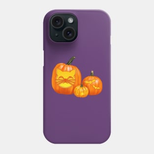 Spooky Jack-O-Lantern Trio (Purple) Phone Case