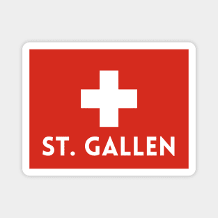 St. Gallen in Swiss Flag Magnet