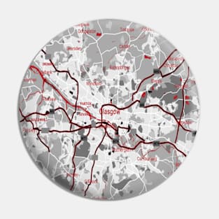 Glasgow red/grey map Pin