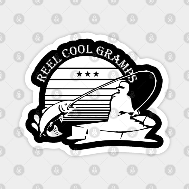 Fishing Gramps - Reel Cool Gramps Magnet by KC Happy Shop