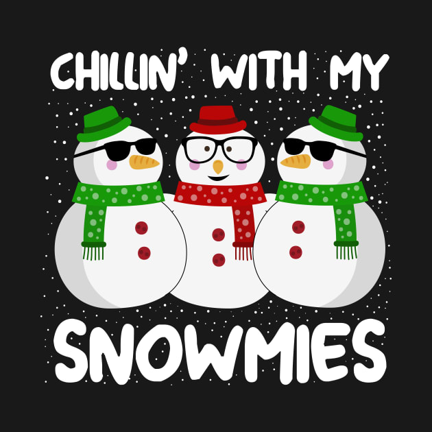 Disover Chillin With My Snowmies Christmas - Christmas - Kids Long Sleeve T-Shirt