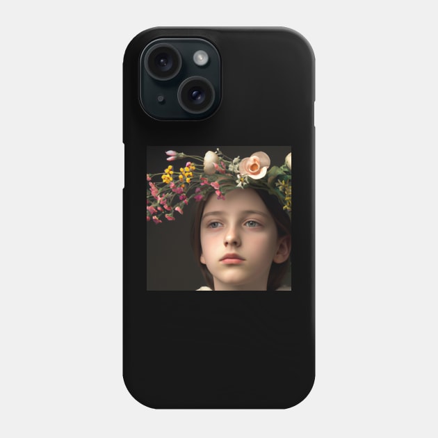 Flower Portrait: Close-up of a Beautiful Woman in Nature Phone Case by tearbytea