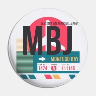 Montego Bay (MBJ) Airport Code Baggage Tag Pin