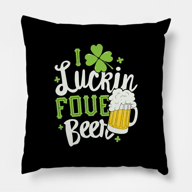 I Luckin Fove Beer Pillow by lightsdsgn