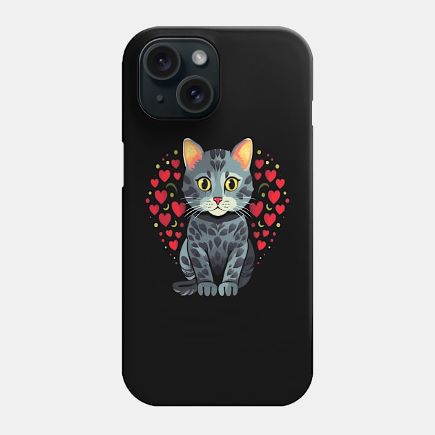 American Shorthair Valentine Day Phone Case by JH Mart