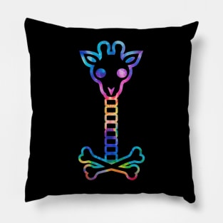 Colorful Psycho giraffe pirate skull Pillow