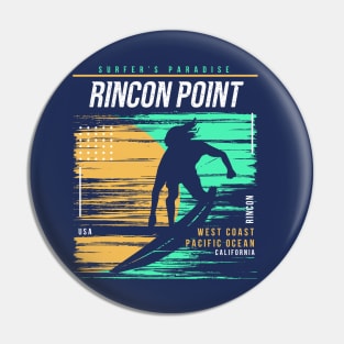 Retro Surfing Rincon Point, Half Moon Bay, California // Vintage Surfer Beach // Surfer's Paradise Pin