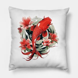 Koi Fish In A Pond Pillow