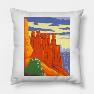 Bryce Canyon National Park in Paunsaugunt Plateau Garfield County and Kane County Utah WPA Poster Art Color Pillow