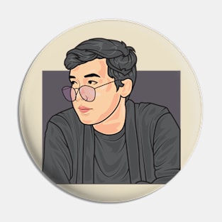 man with glasses Pin