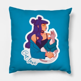 Cat Lady with Sphinx Pillow