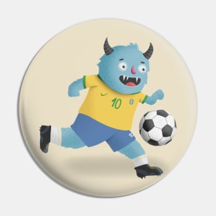 Cute Monster Soccer Player for Sports Lovers Pin
