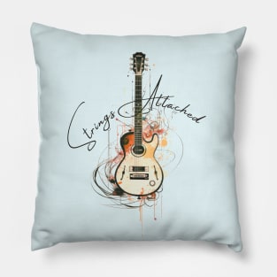 Strings Attached | Guitar Line Art Pillow