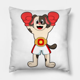 Dog as Boxing champion with Belt & Boxing gloves Pillow