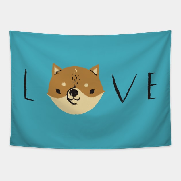 shiba love Tapestry by Louisros