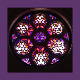 Purple Rosary Window Mandala Photo T-Shirt