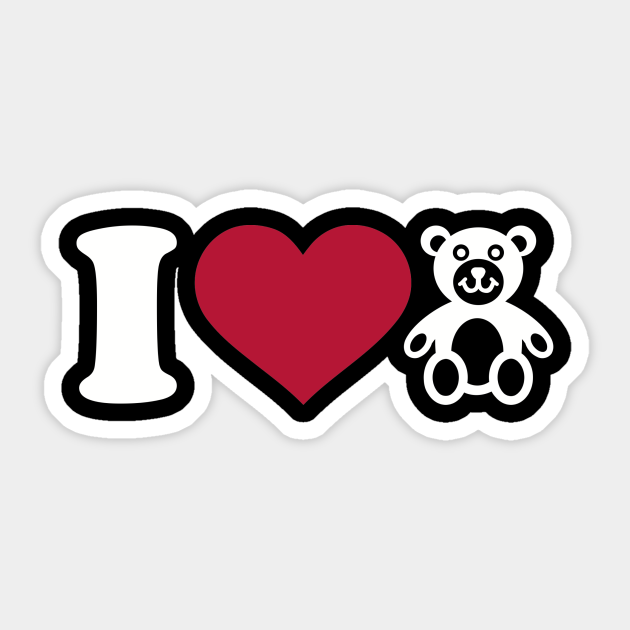 I Love Teddy Teddy Sticker Teepublic Au