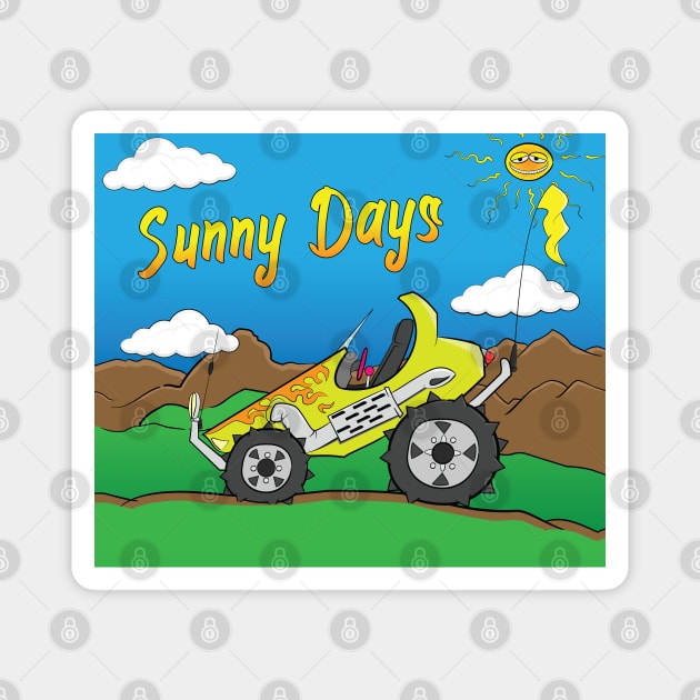 Sunny Days Yellow Offroad 4x4 Rock Crawler Truck Magnet by Dad n Son Designs