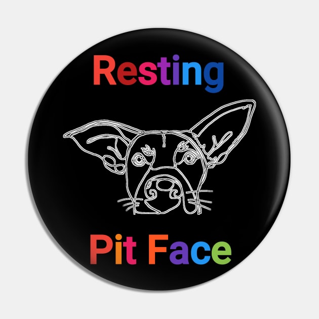 Vintage resting pit face dog Pin by FouadBelbachir46