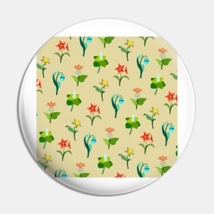 Mondstadt Flowers Print (Beige) Pin