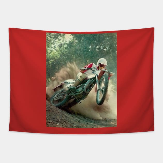 Vintage Motorcross Tapestry by TommySniderArt