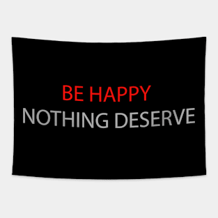 Be Happy In Red And Grey Color Tapestry