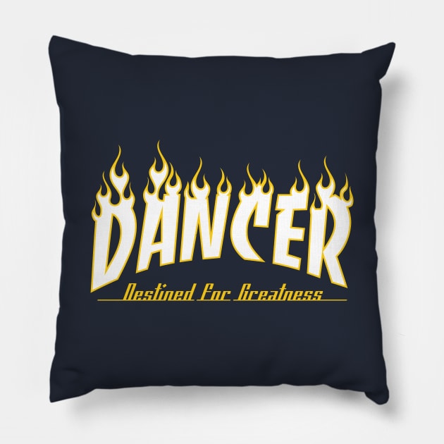 DANCER (white text) Pillow by CV_GRAPHICTEEZ