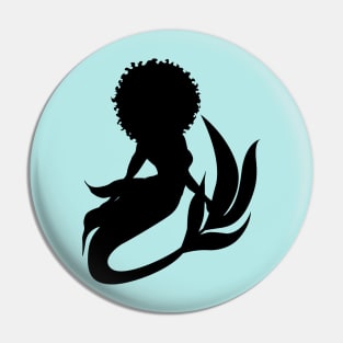 Lovely Afro Mermaid Silhouette Pin