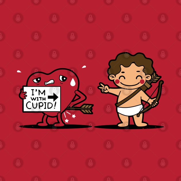 Funny Cute Kawaii Cupid Heart Valentine Relationship Cartoon by BoggsNicolas