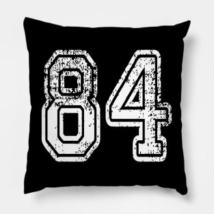 Number 84 Grungy in white Pillow