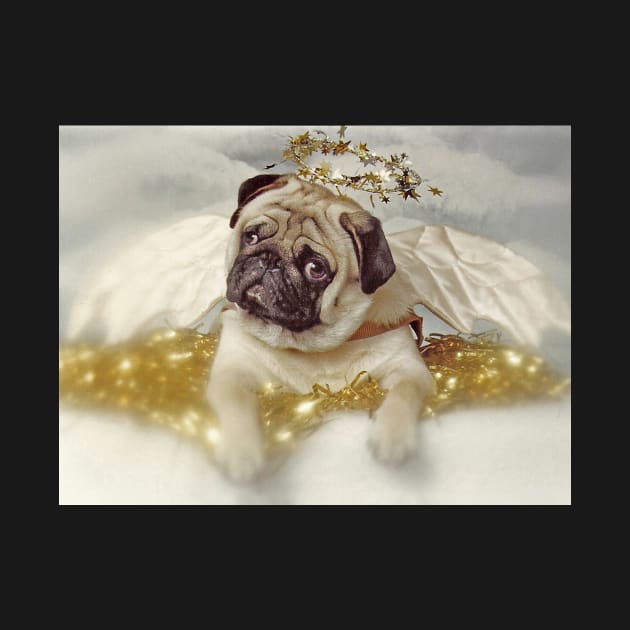 Pug Dog Angel by candiscamera