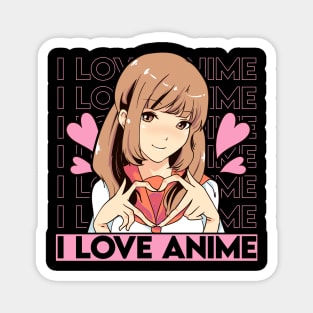 Cute I Love Anime Girl Japanese Kawaii Obsessed Magnet