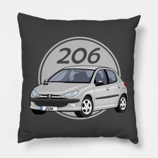 car peugeot 206 sporty cartoon vector grey Pillow