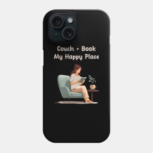 Couch and Books are happy place for introverts Phone Case