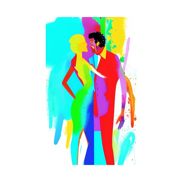 Funky Sexy Colorful Hippie Popculture Couple by ShopSunday