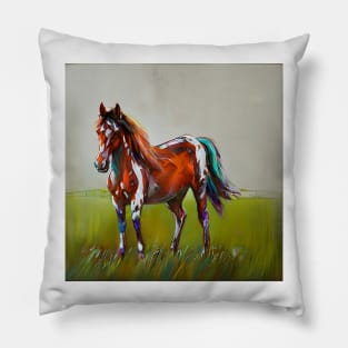 piebald horse Pillow