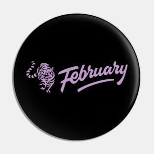 February Sheer Lilac Tiger Pin