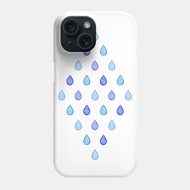 Blue raindrops Phone Case by Savousepate