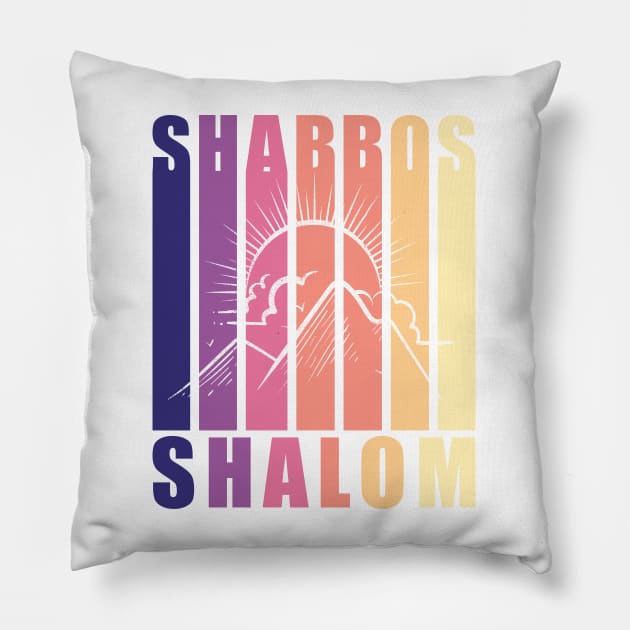 Shabbos Shalom Vintage Sunset Pillow by DPattonPD