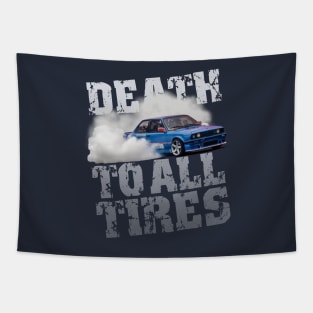 Death to All Tires Drift Car Design Tapestry