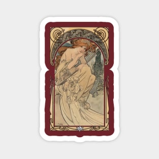 Allegorie de la Musique by Alphonse Mucha Magnet