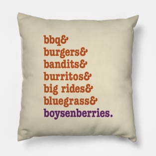 bbq and boysenberries Pillow